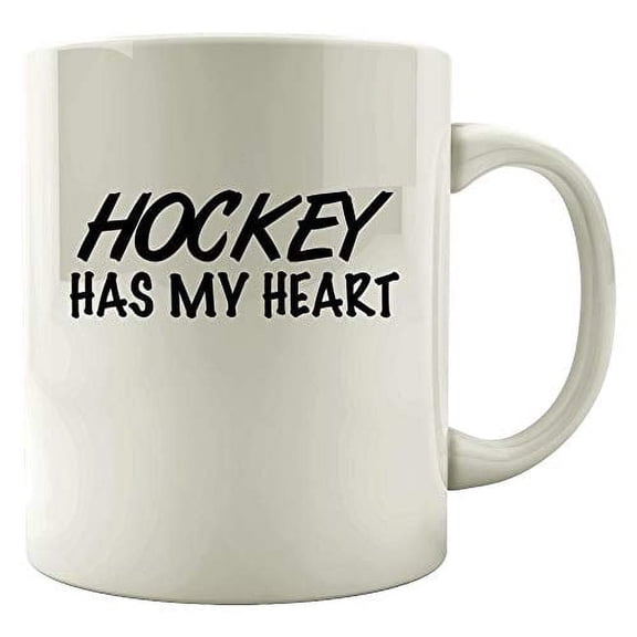 Funny Hockey 11 oz Coffee Mug - Hockey Has My Heart White Ceramic Gift