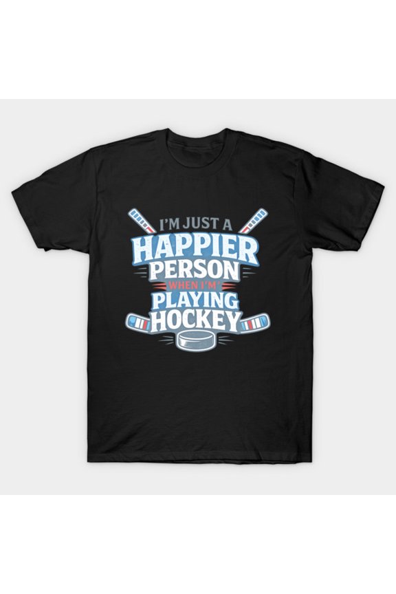 Funny Hockey Player Quote Modern Bold Graphic Athletic Sports Humor Unisex T-Shirt, up to size 3XL.