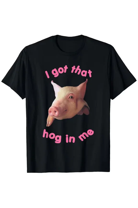 Funny Hog Energy Pig Humor Statement Graphic Farm Style Bold Print Unisex T-Shirt, up to size 5XL