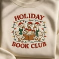 thumbnail image 1 of Funny Holiday Book Club Embroidered Sweatshirt, Cute Goose Christmas Sweater, Xmas Reading Gift for Book Lover, Duck Hoodie, 1 of 5