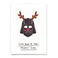 thumbnail image 1 of Funny Holiday Card – "Come Over to the Merry Side" Darth Vader Reindeer Design – Blank Inside, Envelope Included – Perfect for Christmas Greetings and Celebrations, 1 of 2