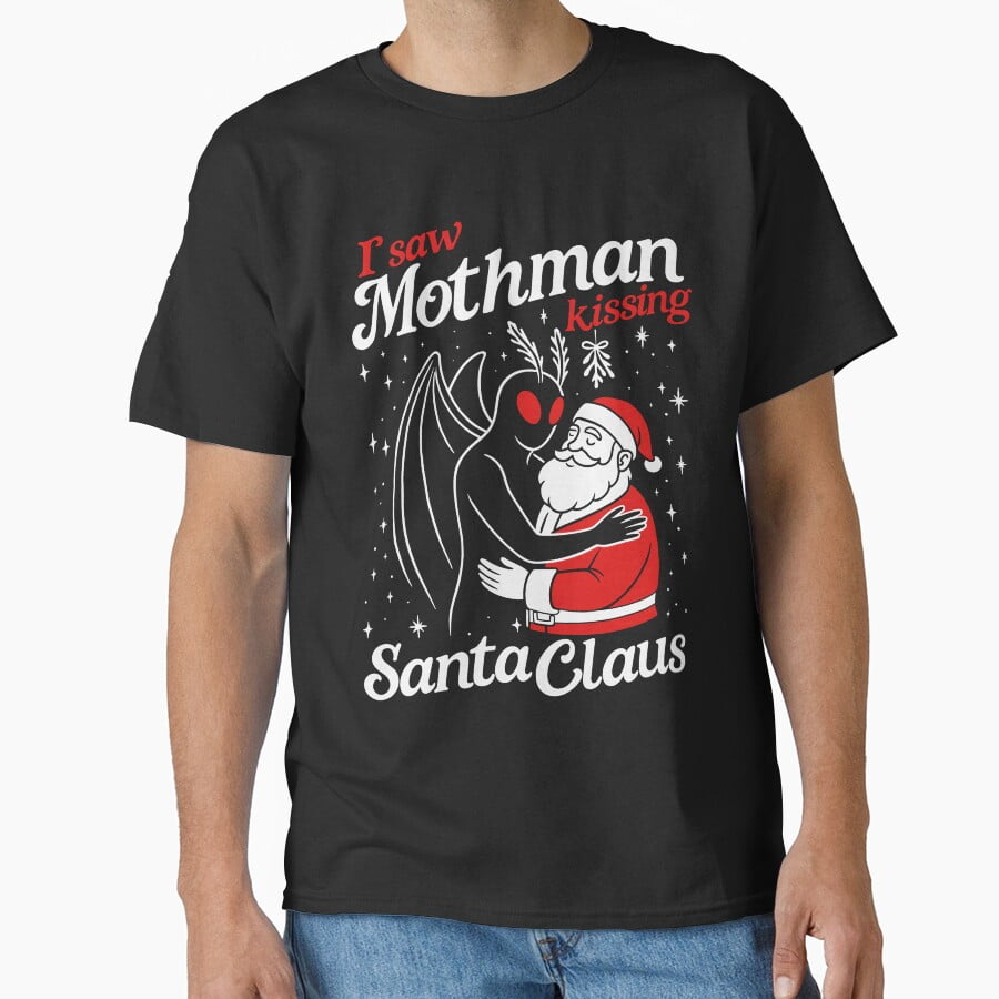 Funny Holiday Winged Cryptid Scene Retro Humor Artwork Unisex T-Shirt ...