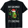 thumbnail image 1 of Funny Holy Guacamole Christmas Avocado Graphic Tee T Shirt Top Short Sleeve Round Neck Black S-5XL, 1 of 5