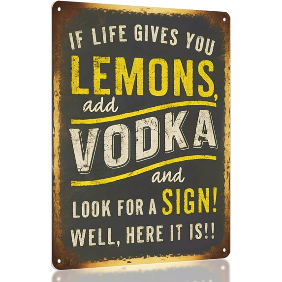Funny Home Bar Man Cave Decor Sign - Funny Signs for Home Decor, Basement, Apartment, Man Cave, Bachelor Pad, Outdoor, Alcohol Gift Accessories, Vintage Metal Signs by Opix Design Vodka