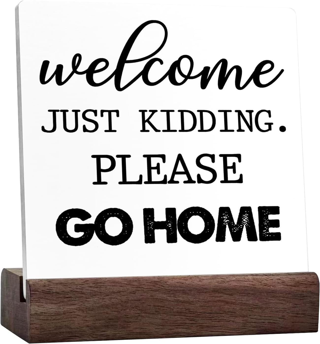 Funny 'Let That Shit Go' Bathroom Sign - Humorous Wooden Plaque With Stand For Toilet Decor, Farmhouse Style