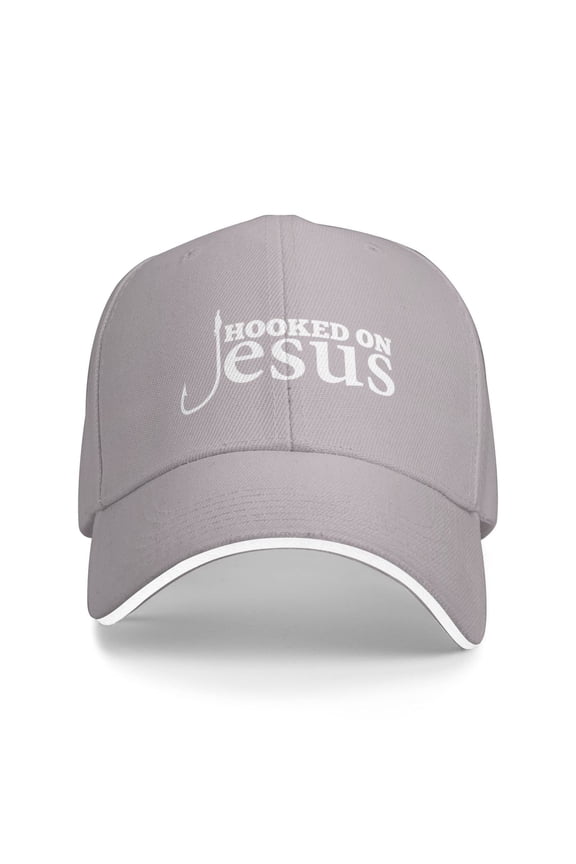 Funny Hooked On Jesus Baseball Hat for Men Summer Casual Cap for Women Snapback Dad Hats