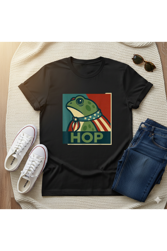 Funny Hop Frog Patriotic Campaign T-Shirt, for men & women, S-5XL