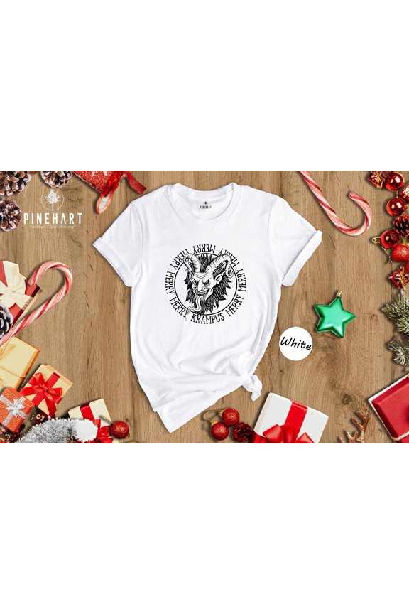 Funny Horror Holiday Tee Krampus Christmas Design Dark Humor Print Eco Friendly Vibrant Vi