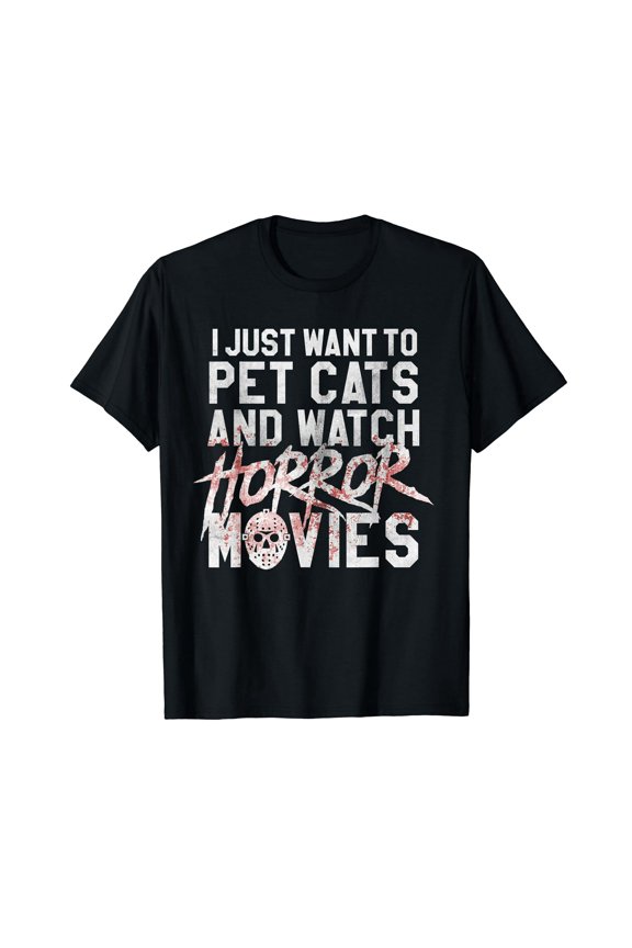 Funny Horror Movie Fan - Halloween Short Sleeve Black T-Shirt
