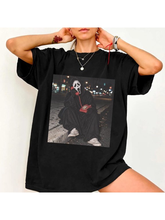 Funny Horror Movie T-Shirt, Horror Meme Tee, Vintage Slasher Phone Graphic