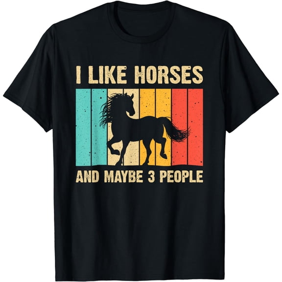 Funny Horse Art Horse Lover Men Women Boys Girls Introvert T-Shirt