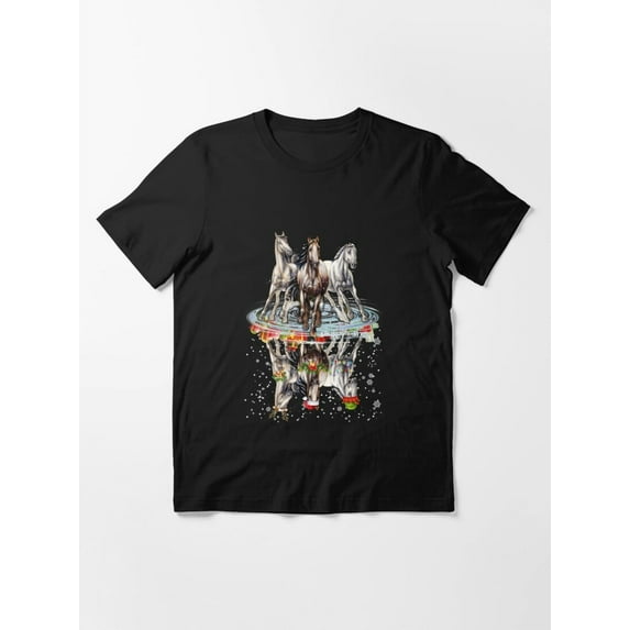 Funny Horse Christmas Sweater Vintage Racing Father Christmas Holiday Unisex T-Shirt up to Size 5XL