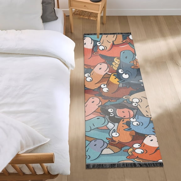 Funny Horse Head Runner Area Rug 2x6 Soft Non-Slip Washable Bedside Carpet for Hallway Bedroom Living Room Home Decor