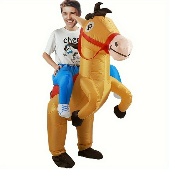 Funny Horse Inflatable Costume Cosplay Cool Handsome Inflatable  Cartoon Dragon Funny Gift Halloween Cosplay Dress Up,Height 59"74.8",Horse