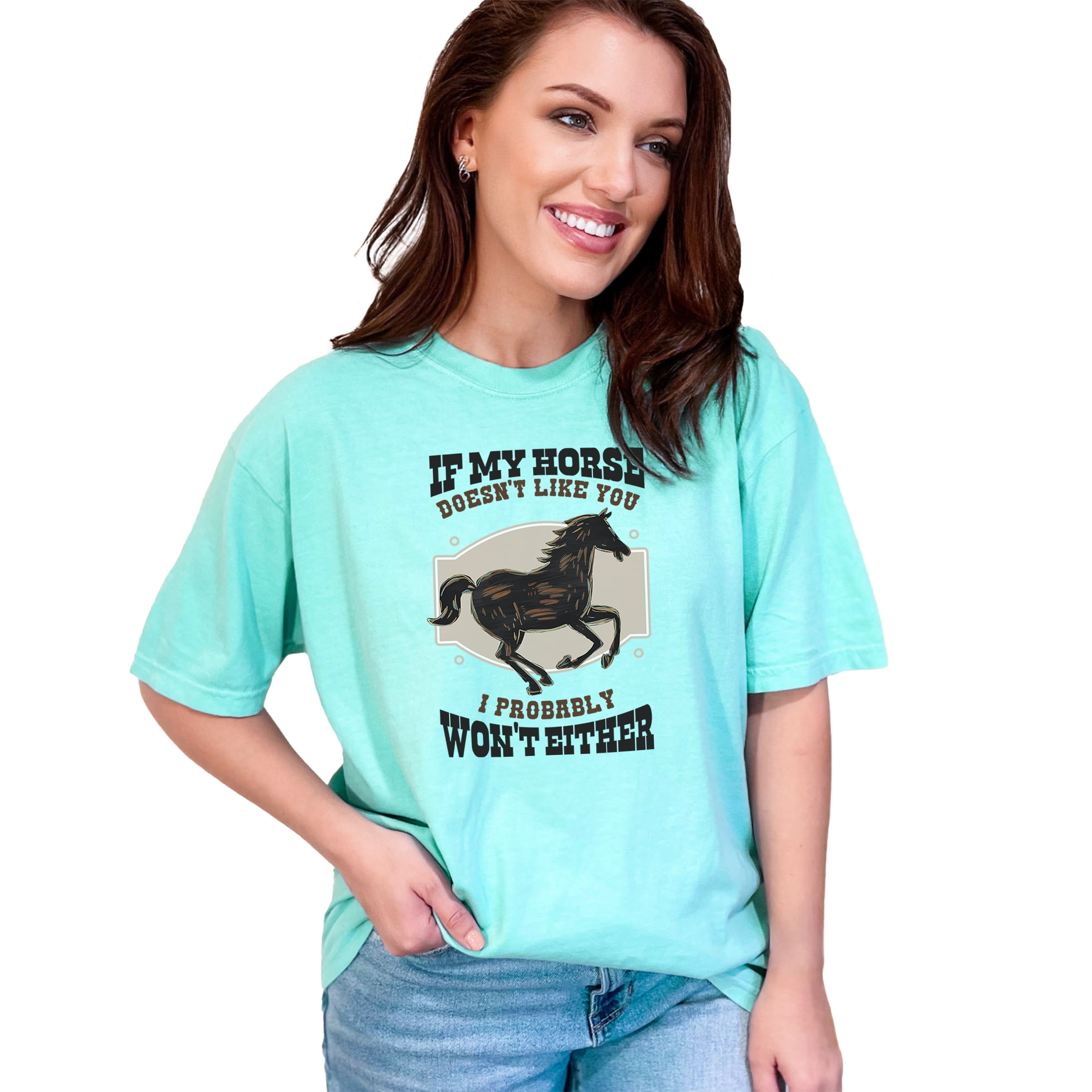 Funny Horse Quote T-Shirt, Equine Lover Tee, Horse Rider Gift, Equestrian Humor Shirt, Horseback Riding Apparel, Horse Lover Shirt, Chalky Mint Comfort Colors T-Shirt, XL