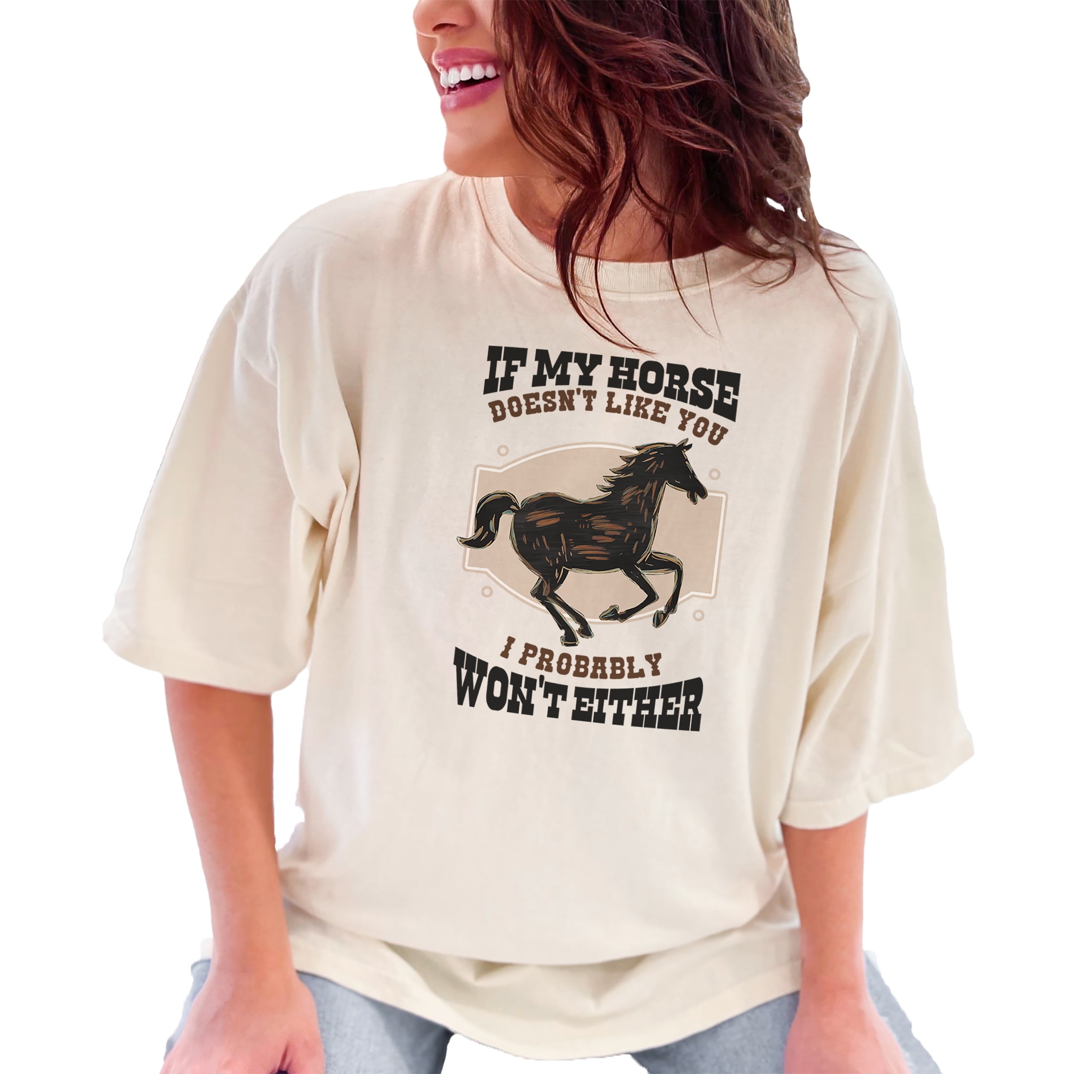 Funny Horse Quote T-Shirt, Equine Lover Tee, Horse Rider Gift, Equestrian Humor Shirt, Horseback Riding Apparel, Horse Lover Shirt, Ivory Comfort Colors T-Shirt, 3XL