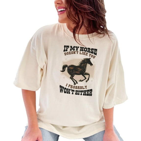 Funny Horse Quote T-Shirt, Equine Lover Tee, Horse Rider Gift, Equestrian Humor Shirt, Horseback Riding Apparel, Horse Lover Shirt, Ivory Comfort Colors T-Shirt, Large