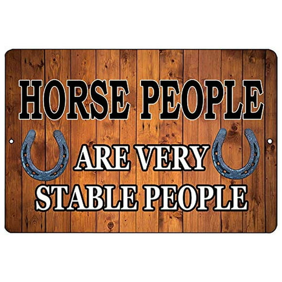 Funny Horse Wall Poster Aluminum Sign Vintage BBQ Restaurant Dinner Room Cafe Shop Decor Size: 16 x 12 Inches