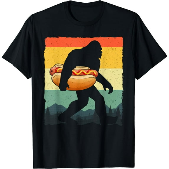 Funny Hot Dog Art For Men Women Bigfoot Hotdog Lovers T-Shirt