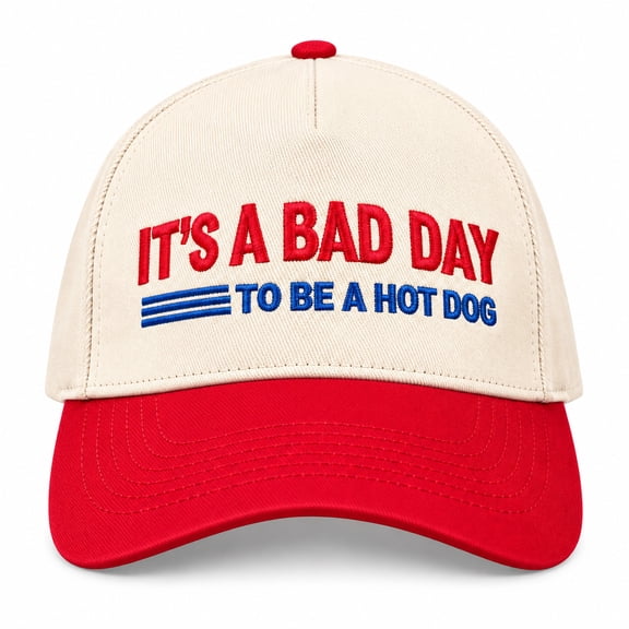 Funny Hot Dog Baseball Cap, Novelty Embroidered Graphic Trucker Hat for Men Women, Adjustable Summer Party Vacation Sun Cap