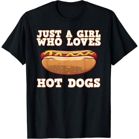 Funny Hot Dog Design For Women Girls Hot Dog Lovers T-ShirtPure cotton short-sleeved shirts for both men and women