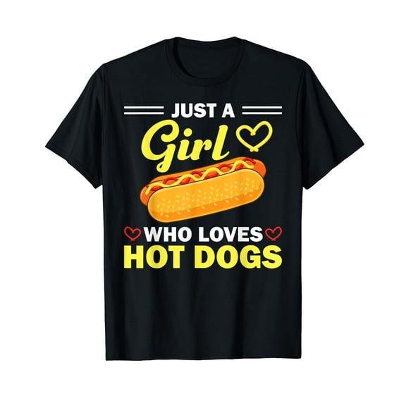 Funny Hot Dog Design For Women Girls Hot Dog Lovers T-Shirt