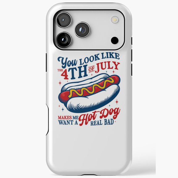 Funny Hot Dog Graphic Text Art for iPhone Case 11 through 17 Pro Max