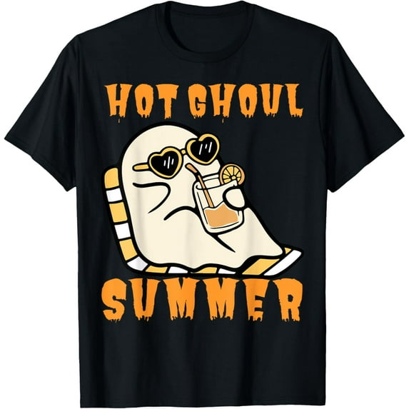 Funny Hot Ghoul Summer Ghost Spooky Beach Halloween T-Shirt