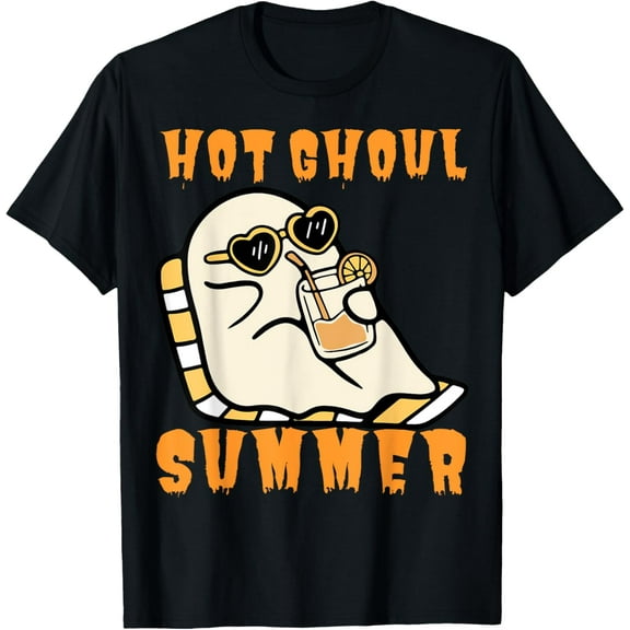 Funny Hot Ghoul Summer Ghost Spooky Beach Halloween T-Shirt