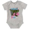 thumbnail image 1 of Funny How I Roll Sk8 Rex Dinosaur Romper Boys or Girls Infant Baby Brisco Brands NB, 1 of 1