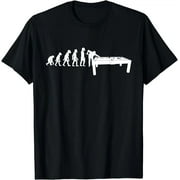 Funny Human Billiards Evolution 8 Ball Pool Cue Stick Player T-Shirt-S