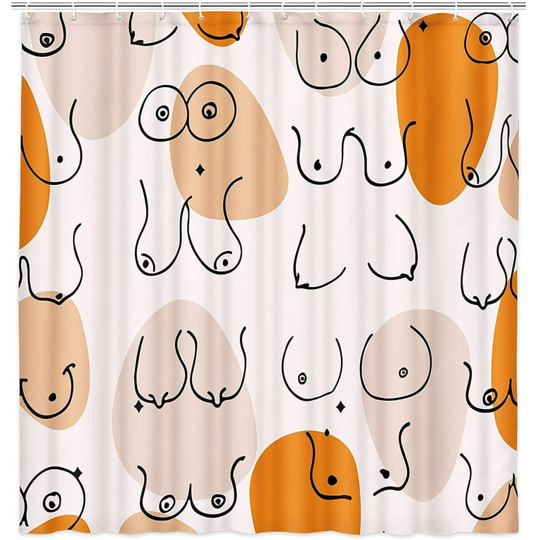 Woman Breast Vector Set. Funny Boobs Of Different Shapes Doodle