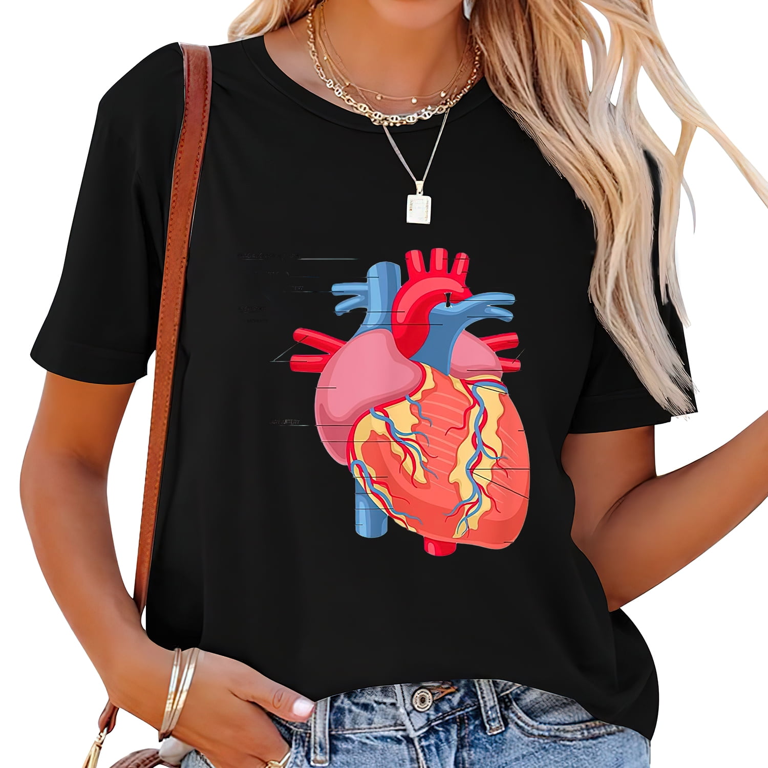 Funny Human Heart Anatomy Anatomical Heart TShirt