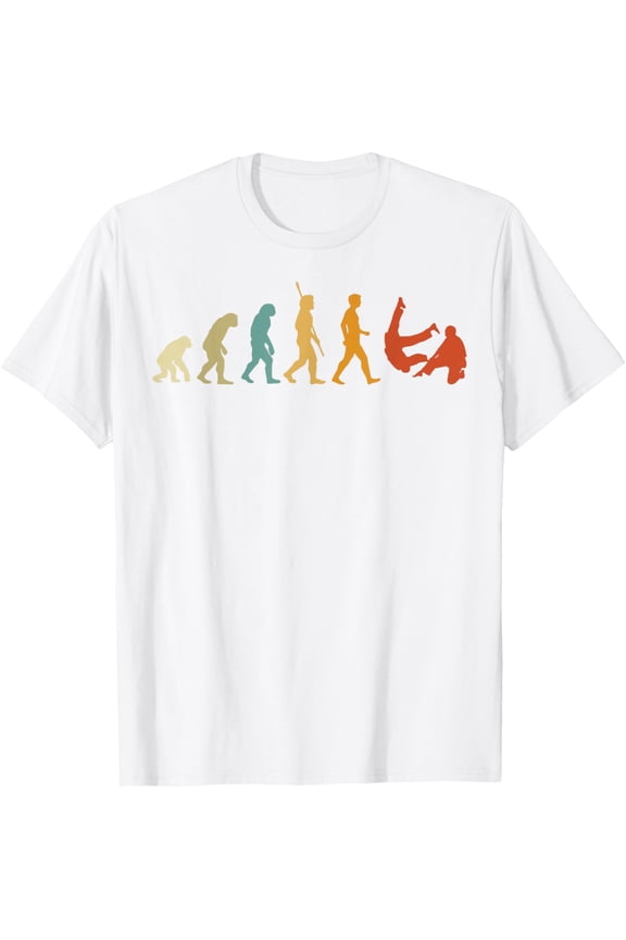 Funny Human Jiu Jitsu Gi Evolution BJJ MMA Fighter T-Shirt