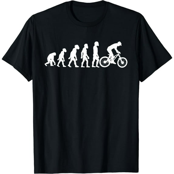 Funny Human Mountain Biking Evolution Bike MTB Biker Rider T-Shirt Black Large
