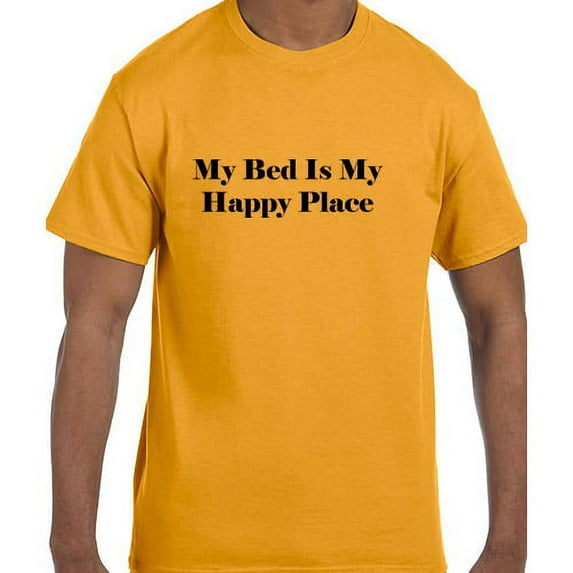 Funny Humor My Bed Is My Happy Place T-Shirt