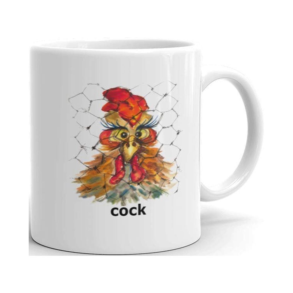 Funny Humor Novelty Farm Animal Chicken Rooster Cock 11 oz Ceramic