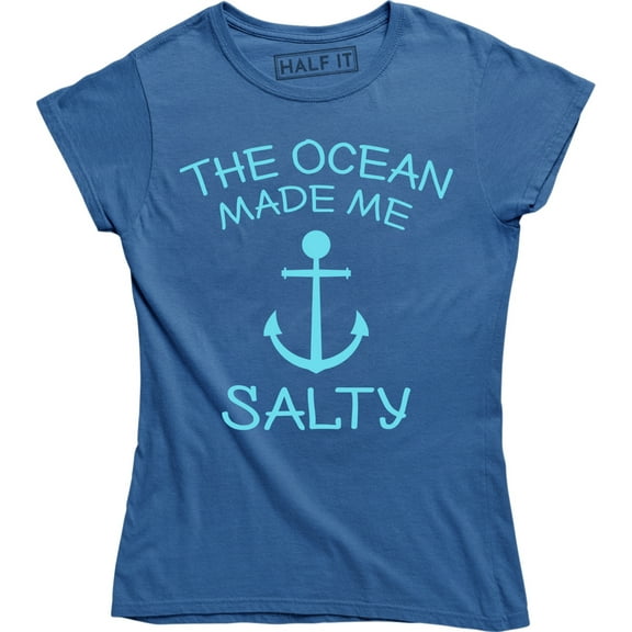 Funny Humor Vacation The Ocean Made Me Salty Women's Tee Shirt