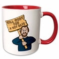 thumbnail image 1 of 3drose, Funny Humorous Man Guy with a Sign Will Work for a Hot Date, 11oz Two-tone Red Mug, 1 of 6