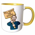 thumbnail image 1 of 3drose, Funny Humorous Man Guy with a Sign Will Work for Nachos, 11oz Two-tone Yellow Mug, 1 of 6