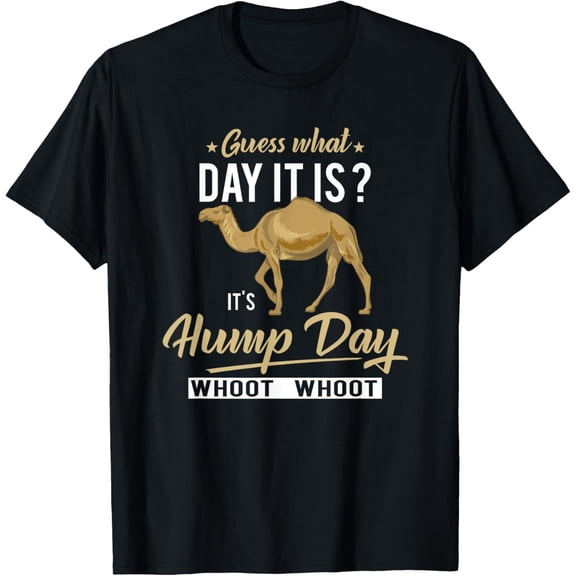 Funny Hump Day Camel Graphic Tee Guess What Day It Is Wednesday Humor Retro Unisex Adult T-Shirt