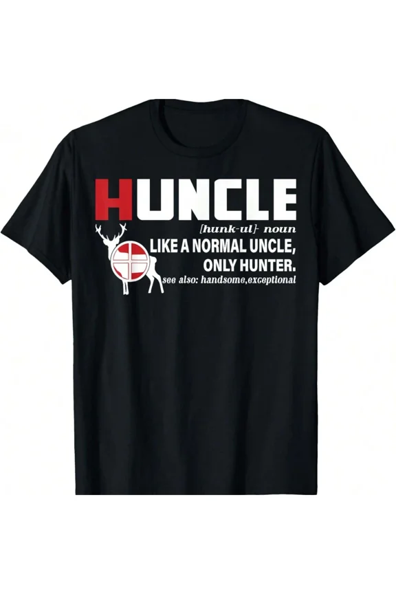 Funny Huncle Definition Men's T-Shirt Hunter Uncle Hunting Graphic Tee