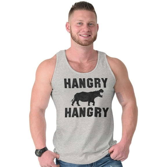 Funny Hungry Hangry Hippos Plus Size Graphic Tank Top Brisco Brands 2X