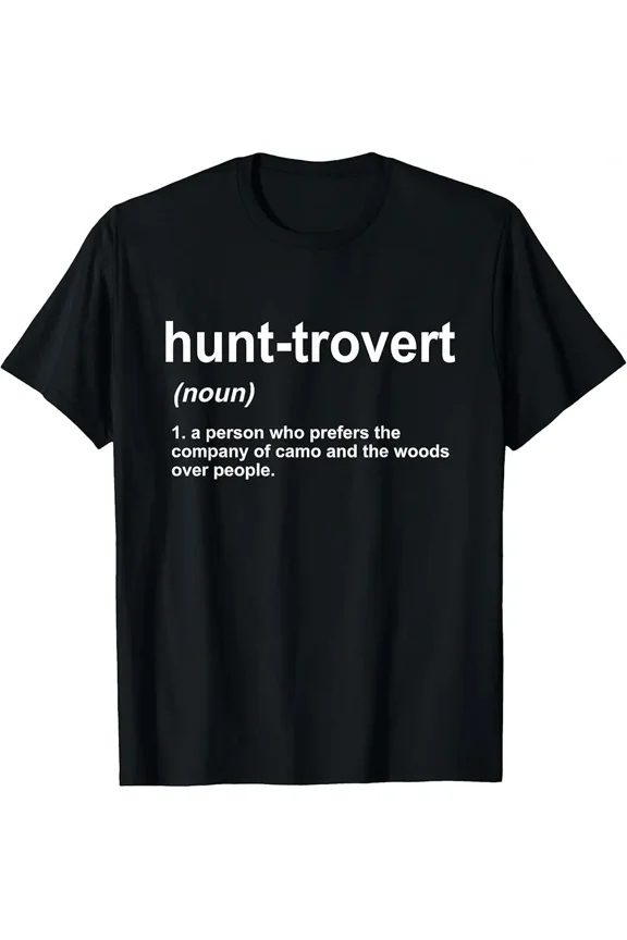 Funny Hunt-trovert Definition for Hunter Men Short Sleeve Graphic Tee