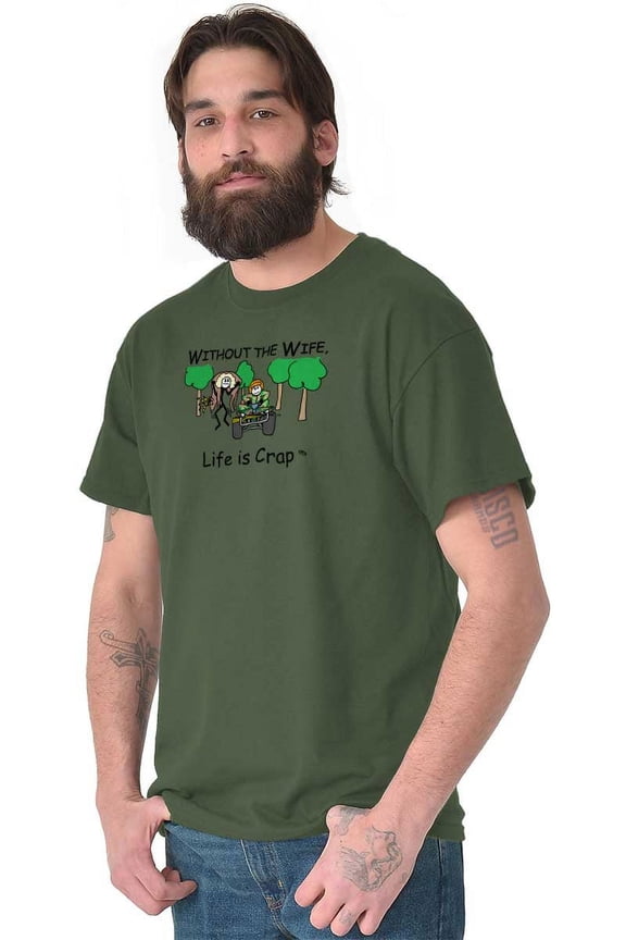 Funny Hunter Husband Hunting Humor Men's Graphic T Shirt Tees Brisco Brands S