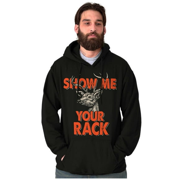 Funny Hunter Show Me Your Rack Hoodie Hooded Sweatshirt Men Brisco Brands S
