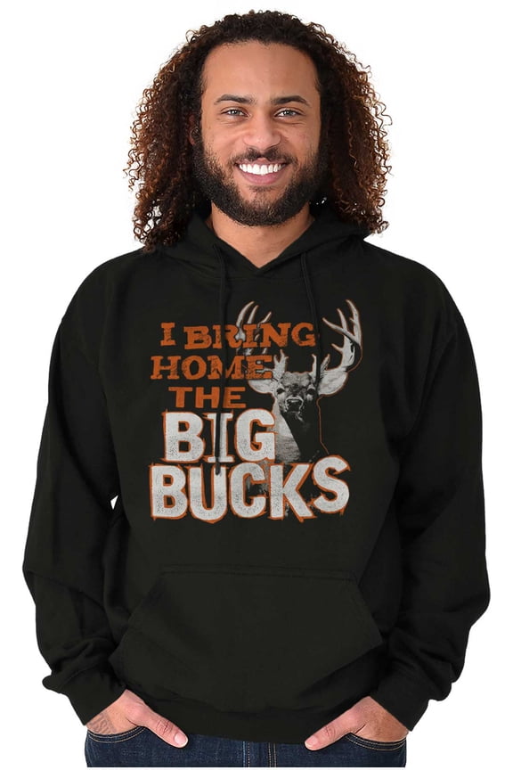 Funny Hunting Big Bucks Deer Hunt Pun Hoodie Sweatshirt Women Men Brisco Brands L
