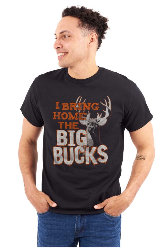 Funny Hunting Big Bucks Deer Hunt Pun Plus Size Crewneck Graphic Tee Shirt Brisco Brands 2X