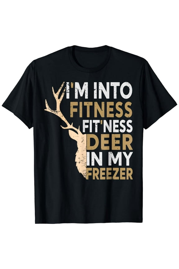 Funny Hunting Deer Freezer Quote For Men Hunter Dad Graphic Short Sleeve T-Shirt