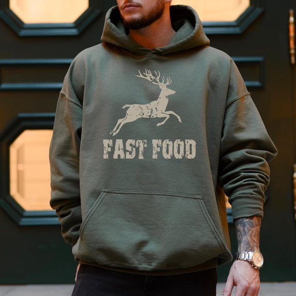 Funny Hunting Hoodie: Fast Food Deer Graphic, Hunter Gift